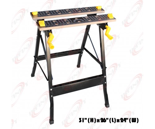 FOLDING CLAMP WORK BENCH WOOD WORKING BENCH TABLE W/ADJUSTABLE VISE